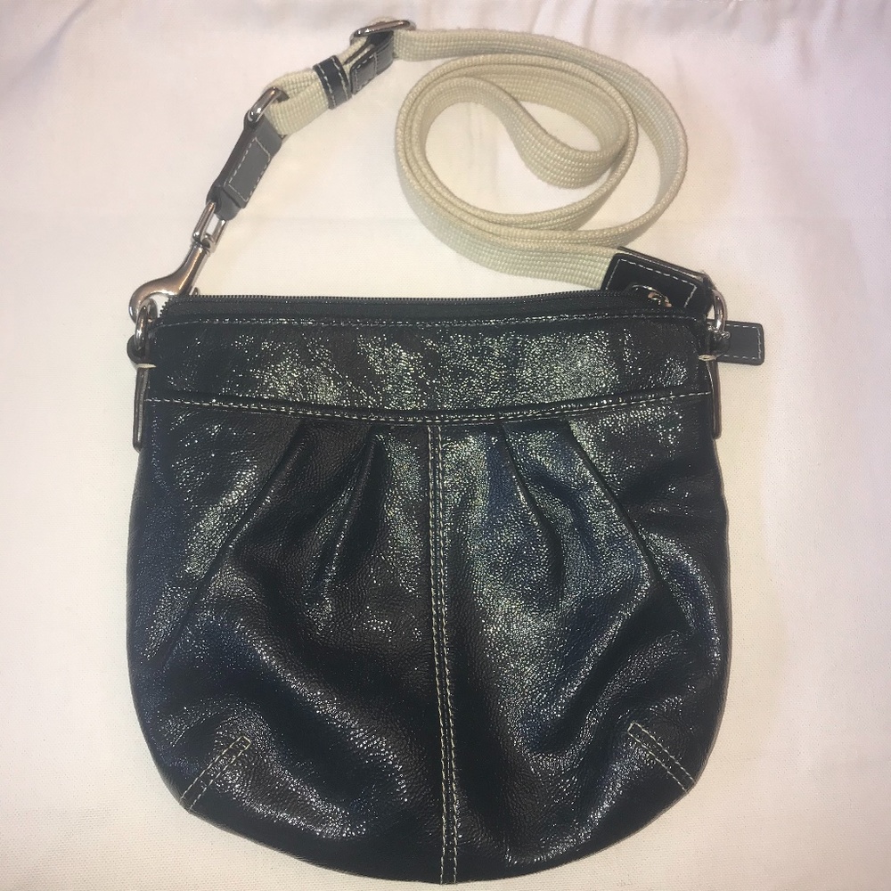 EUC Coach Patent Leather Crossbody - Navy
